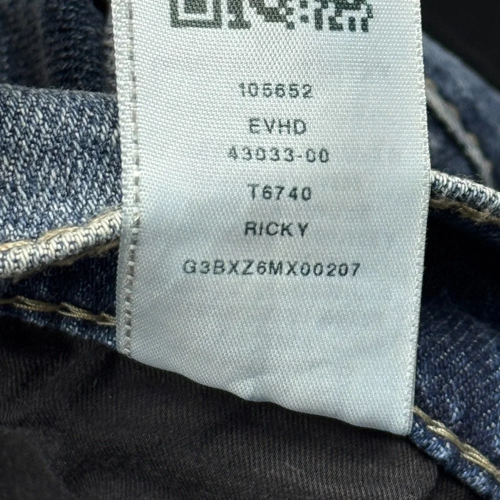 True Religion Jeans Mens 29X33 Blue Ricky Flap Big T Denim Relaxed Straight NWT